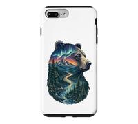 Carcasa para iPhone 7 Plus/8 Plus Majestic Bear Mountain River Wildlife Exposición Doble Excursionistas