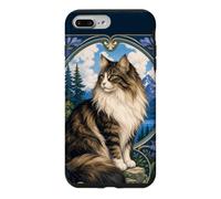 Carcasa para iPhone 7 Plus/8 Plus Majestic Gato de Pelo Largo Art Nouveau Mountain