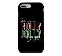 Carcasa para iPhone 7 Plus/8 Plus Manta Have A Holly and Jolly Have a Holly and Jolly Merry Christmas, Leopardo y búfalo