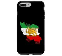 Carcasa para iPhone 7 Plus/8 Plus Mapa de Irán con Emblema de león y Sol, Etiquetas en inglés farsi