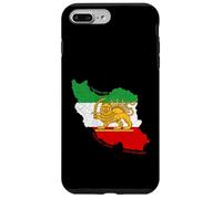 Carcasa para iPhone 7 Plus/8 Plus Mapa de Irán con león y Emblema del Sol, Patrimonio Vintage
