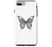 Carcasa para iPhone 7 Plus/8 Plus Mariposa Gótica Cráneo Cuervo Rosa Memento Mori Dark Tattoo