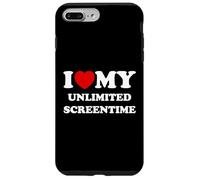 Carcasa para iPhone 7 Plus/8 Plus Me Encanta (corazón) mi Tiempo de Pantalla Ilimitado