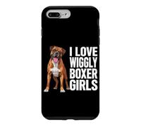 Carcasa para iPhone 7 Plus/8 Plus Me Encanta Wiggly Boxer Girls, Divertido Dicho de Perro bóxer para Mascotas