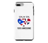 Carcasa para iPhone 7 Plus/8 Plus Medio Puerto Rico Medio Dominicano Bandera Boricua Domis PR RD