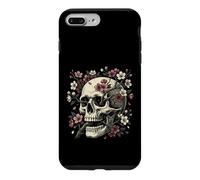 Carcasa para iPhone 7 Plus/8 Plus Memento Mori Vintage con Forma de Calavera Floral y Flor de Cerezo