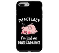 Carcasa para iPhone 7 Plus/8 Plus Mens Womens Kids Lazy Power Saving Cute Show Pig Lover