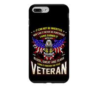 Carcasa para iPhone 7 Plus/8 Plus Militar Veterano Estadounidense Ganado con Sudor de Sangre y lágrimas