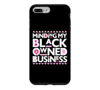 Carcasa para iPhone 7 Plus/8 Plus Minding My Own Black Business Apoyando el Cáncer de Mama Rosa