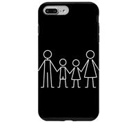Carcasa para iPhone 7 Plus/8 Plus Minimalista Familia Línea Arte Dibujo Mamá Papá Hi
