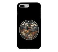 Carcasa para iPhone 7 Plus/8 Plus Montaña Bicicleta Mujer Noche Luna Montañas Paseo