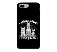 Carcasa para iPhone 7 Plus/8 Plus More Dogs Less Drama Funny Dog Lover Vintage Graphic