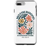 Carcasa para iPhone 7 Plus/8 Plus Motherhood is Kingdom Work Vintage Floral Mom Boho Mommy