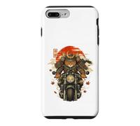 Carcasa para iPhone 7 Plus/8 Plus Motocicleta de Gato Samurais japonés Kawaii Ninja Cat Anime