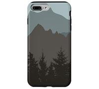 Carcasa para iPhone 7 Plus/8 Plus Mountains Peaks Abstract Outdoor Nature Landscape Gray Blue