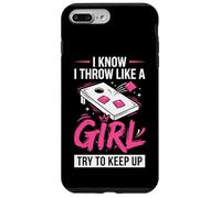 Carcasa para iPhone 7 Plus/8 Plus Mujer de Cornhole, Divertida, Lanzo como una niña, Trato de Mantener el Ritmo
