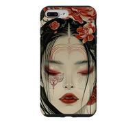 Carcasa para iPhone 7 Plus/8 Plus Mujeres místicas japonesas y árbol de Cerezo Kanji japonés
