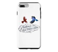 Carcasa para iPhone 7 Plus/8 Plus Nature's Red, White & Blue Aves Biólogo Ornitólogo Pájaro