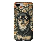 Carcasa para iPhone 7 Plus/8 Plus Negro Tan Chihuahua Vintage Floral Art Dog