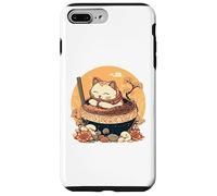 Carcasa para iPhone 7 Plus/8 Plus Neko Cat Eating Bowl of Ramen Pho Sopa de Fideos Japón Kawaii
