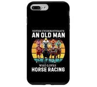 Carcasa para iPhone 7 Plus/8 Plus Never Underestimate an Old Man Who Loves Horse Racing