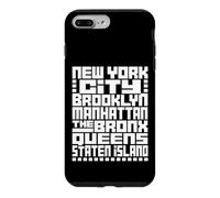 Carcasa para iPhone 7 Plus/8 Plus New York City 5 Boroughs Typography T Shirt NYC Graphic
