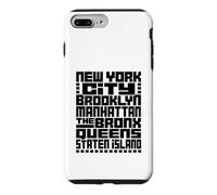 Carcasa para iPhone 7 Plus/8 Plus New York City 5 Boroughs Typography T Shirt NYC Graphic