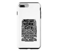 Carcasa para iPhone 7 Plus/8 Plus New York City Skyline T Shirt NYC Boroughs Vintage Graphic