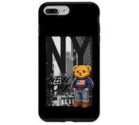 Carcasa para iPhone 7 Plus/8 Plus New York Teddy Bear Street Art Design - NY City Urban Bear