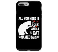 Carcasa para iPhone 7 Plus/8 Plus Nombre de Gato Personalizado Dante Lindo Gatito Amante de Las Mascotas