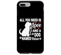Carcasa para iPhone 7 Plus/8 Plus Nombre de Perro Personalizado Watson Lindo Perro Amante de Las Mascotas