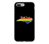Carcasa para iPhone 7 Plus/8 Plus North Carolina Mapa USA Estado Arco Iris Bandera Pride Month