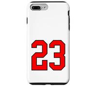 Carcasa para iPhone 7 Plus/8 Plus Número 23 Estilo de Equipo Deportivo Universitario Rojo