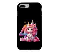 Carcasa para iPhone 7 Plus/8 Plus NÚMERO 4 AÑOS NIÑA Unicornio 4º Nacimiento
