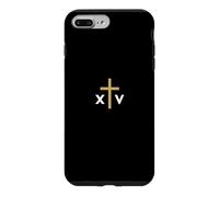 Carcasa para iPhone 7 Plus/8 Plus Número Romano del Papa León XIV con Cruz Delgada Jesús