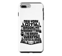 Carcasa para iPhone 7 Plus/8 Plus NYC New York City Boroughs Skyline Brooklyn Manhattan