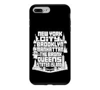 Carcasa para iPhone 7 Plus/8 Plus NYC New York City Boroughs Skyline Brooklyn Manhattan