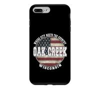 Carcasa para iPhone 7 Plus/8 Plus Oak Creek Wisconsin, Bandera Americana Vintage