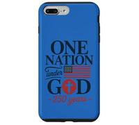 Carcasa para iPhone 7 Plus/8 Plus One Nation Under God 250 Years Bandera Americana Cruz Cristiana