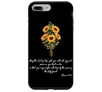 Carcasa para iPhone 7 Plus/8 Plus Ora Que Dios desee a Sunflower Versículo bíblico Cristiano religioso