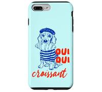 Carcasa para iPhone 7 Plus/8 Plus Oui Oui Croissant, Perro Divertido, Meme Francés