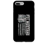 Carcasa para iPhone 7 Plus/8 Plus P51 Mustang Bandera Estadounidense WW2 Camuflaje Militar P51 Mustang