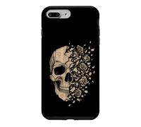 Carcasa para iPhone 7 Plus/8 Plus Páginas de Libro Vintage con Forma de Calavera Rasgada, Rosas, Terror, estética gótica
