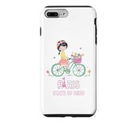 Carcasa para iPhone 7 Plus/8 Plus París Mente Bicicleta Chica Torre Eiffel Estética Viaje Amor