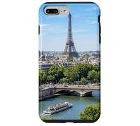 Carcasa para iPhone 7 Plus/8 Plus París Torre Eiffel Río Sena Paisaje Urbano Gráfico Escéni