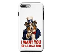 Carcasa para iPhone 7 Plus/8 Plus Pastor Australiano Australiano Australiano EE.UU. Divertido Retro Vintage 4 de Julio