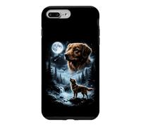 Carcasa para iPhone 7 Plus/8 Plus Pato de Nueva Escocia Tolling Retriever Aullando a la Luna 90