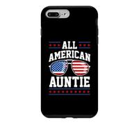 Carcasa para iPhone 7 Plus/8 Plus Patriotic All-American Auntie USA 4 de Julio Bandera Estadounidense