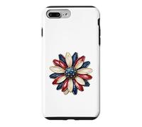 Carcasa para iPhone 7 Plus/8 Plus Patriotic Flower USA Floral American 4 Julio Independencia
