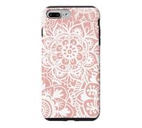 Carcasa para iPhone 7 Plus/8 Plus Patrón De Mandala Rosa Henna Blanca Diseño Flor Elegante